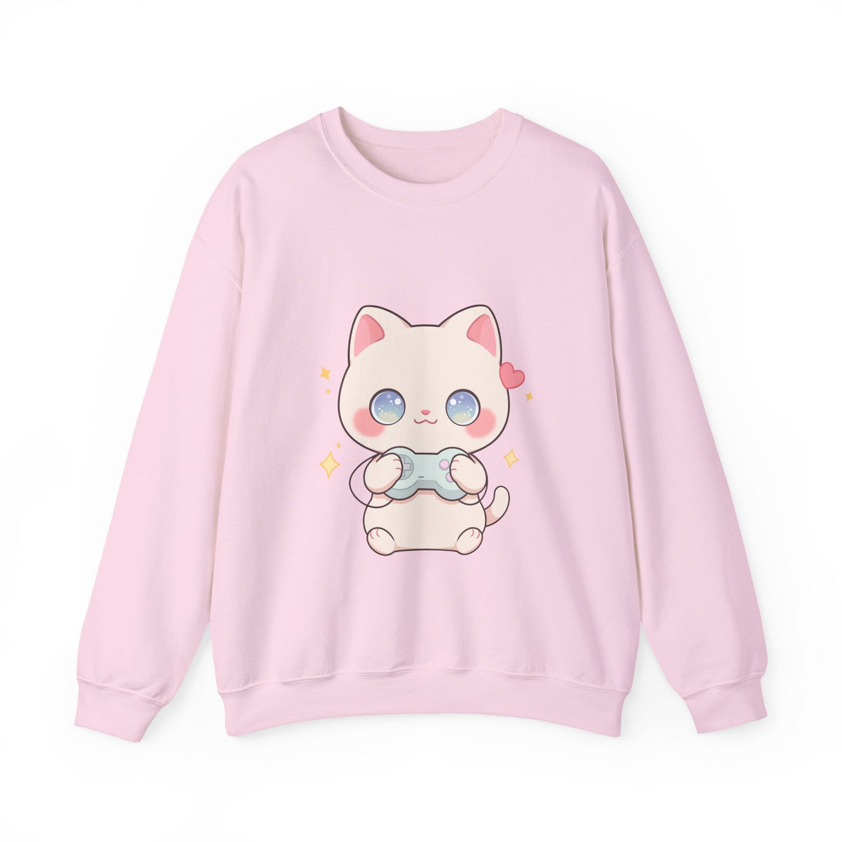 Kawaii Gamer Cat Sweatshirt for Cozy Gaming Nights