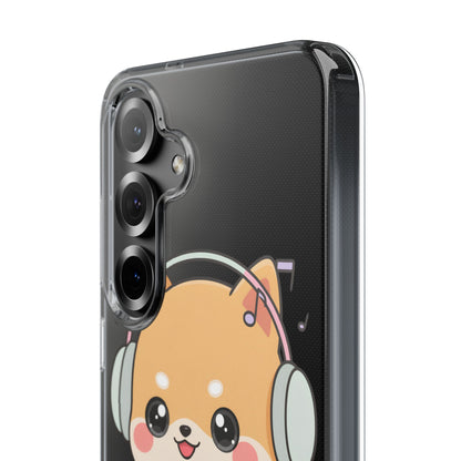 Kawaii Shiba Inu Phone Case – Music Lover Clear Case