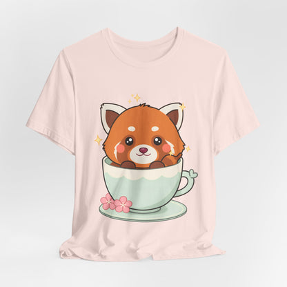 Kawaii Red Panda T-Shirt, Cute Tea Lover Gift