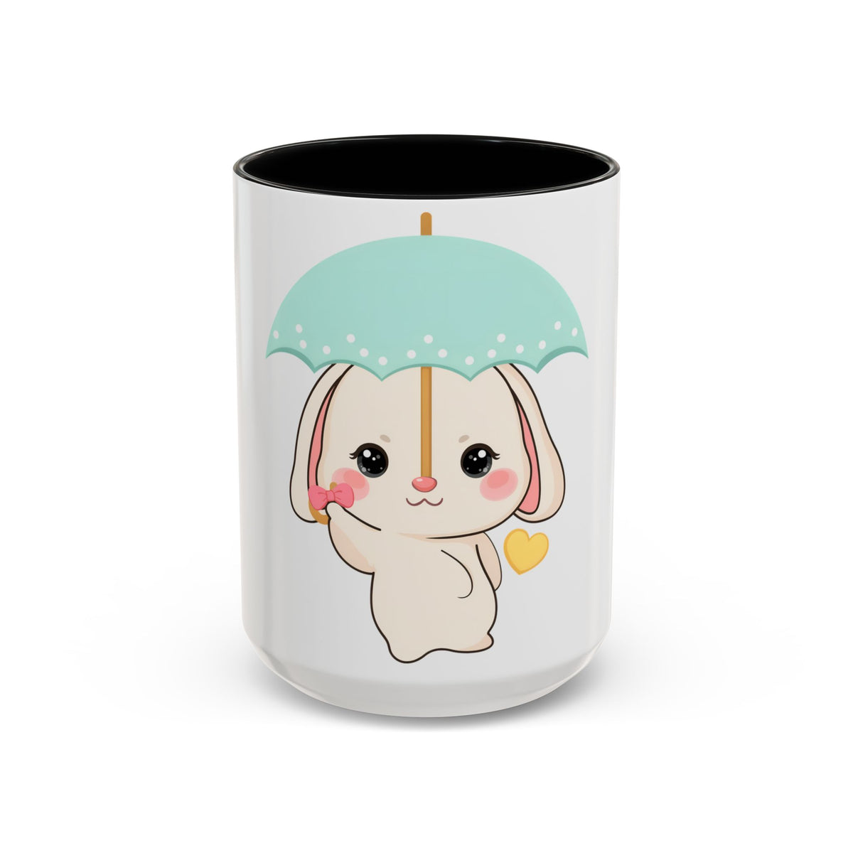 Kawaii Bunny Accent Coffee Mug for a Cheerful Desk