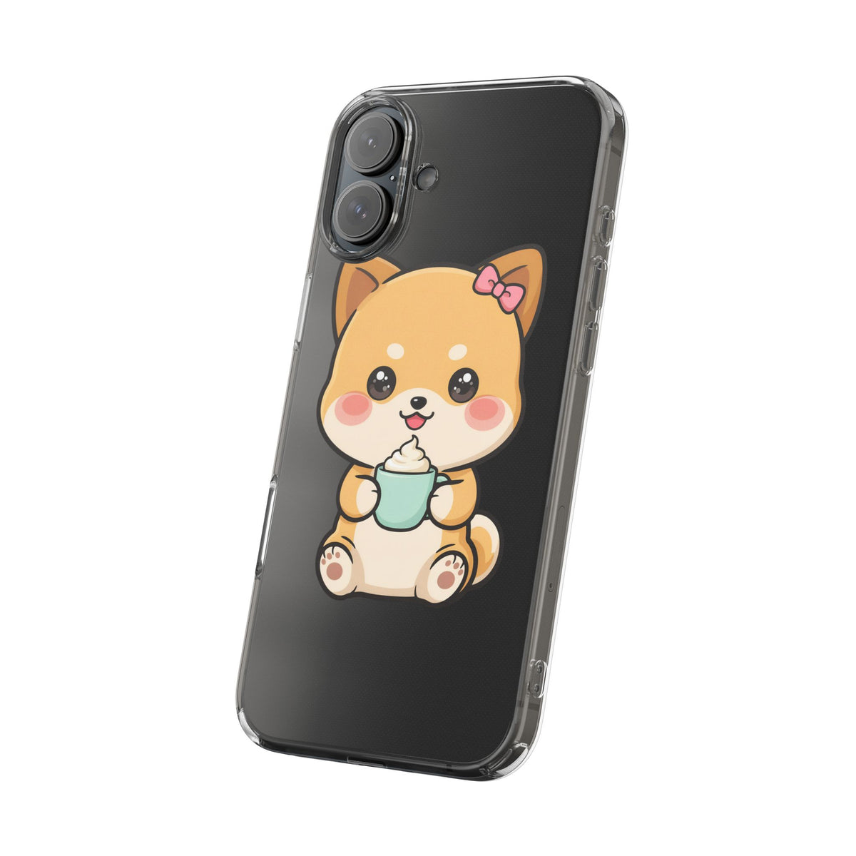 Kawaii Shiba Inu Phone Case with Latte