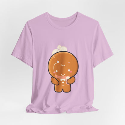Kawaii Gingerbread Man T-Shirt for Cozy Cocoa Fans