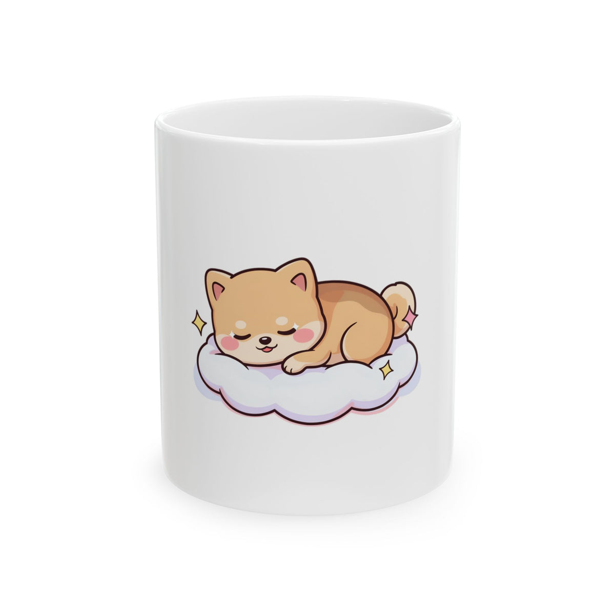 Sleeping Shiba Inu Mug, Cute Kawaii Dog Coffee Cup