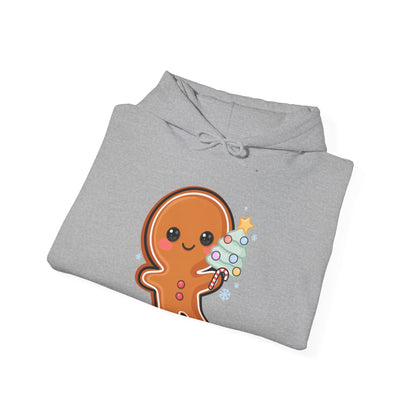 Gingerbread Christmas Hoodie, Kawaii Tree Decorating Sweatshirt