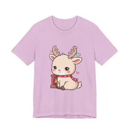 Kawaii Reindeer T-Shirt for Cozy Christmas Fans