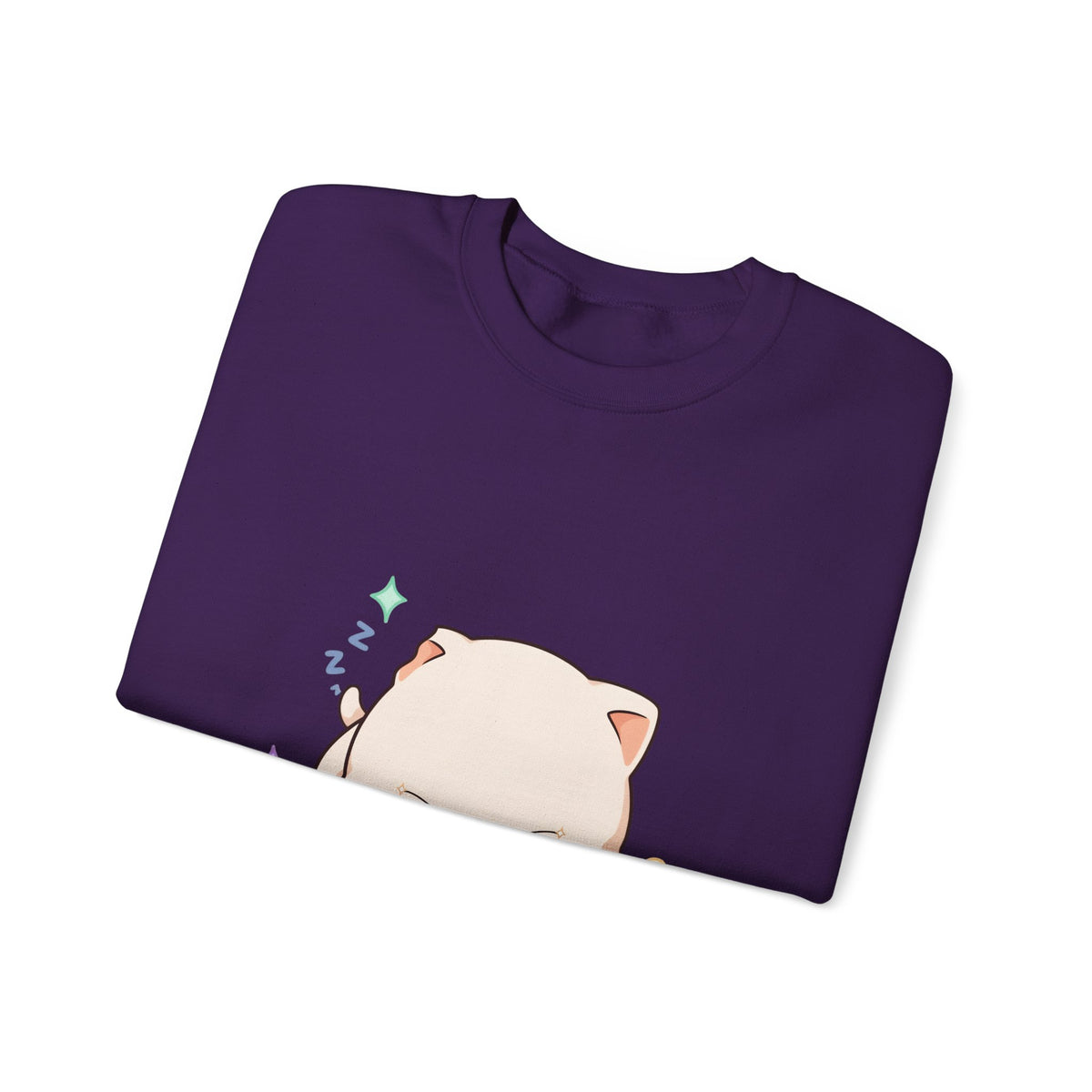 Kawaii Sleeping Cat Sweatshirt, Cozy Cloud Cat Crewneck