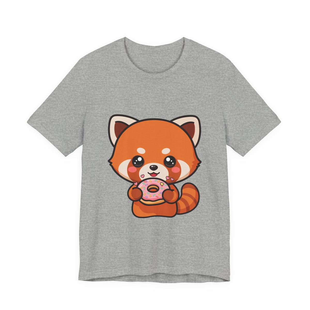 Red Panda Donut T-Shirt, Cute Kawaii Animal Tee