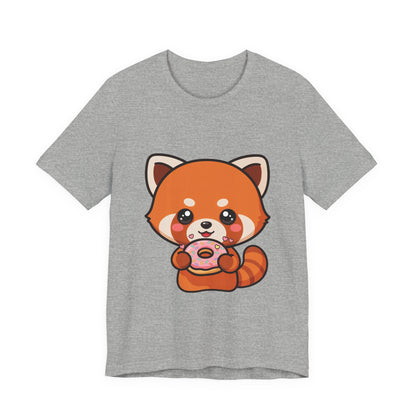 Red Panda Donut T-Shirt, Cute Kawaii Animal Tee