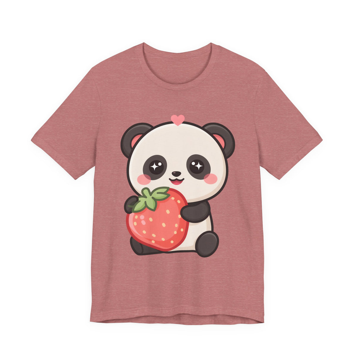 Kawaii Panda Strawberry T-Shirt – Sweet Chibi Animal Tee