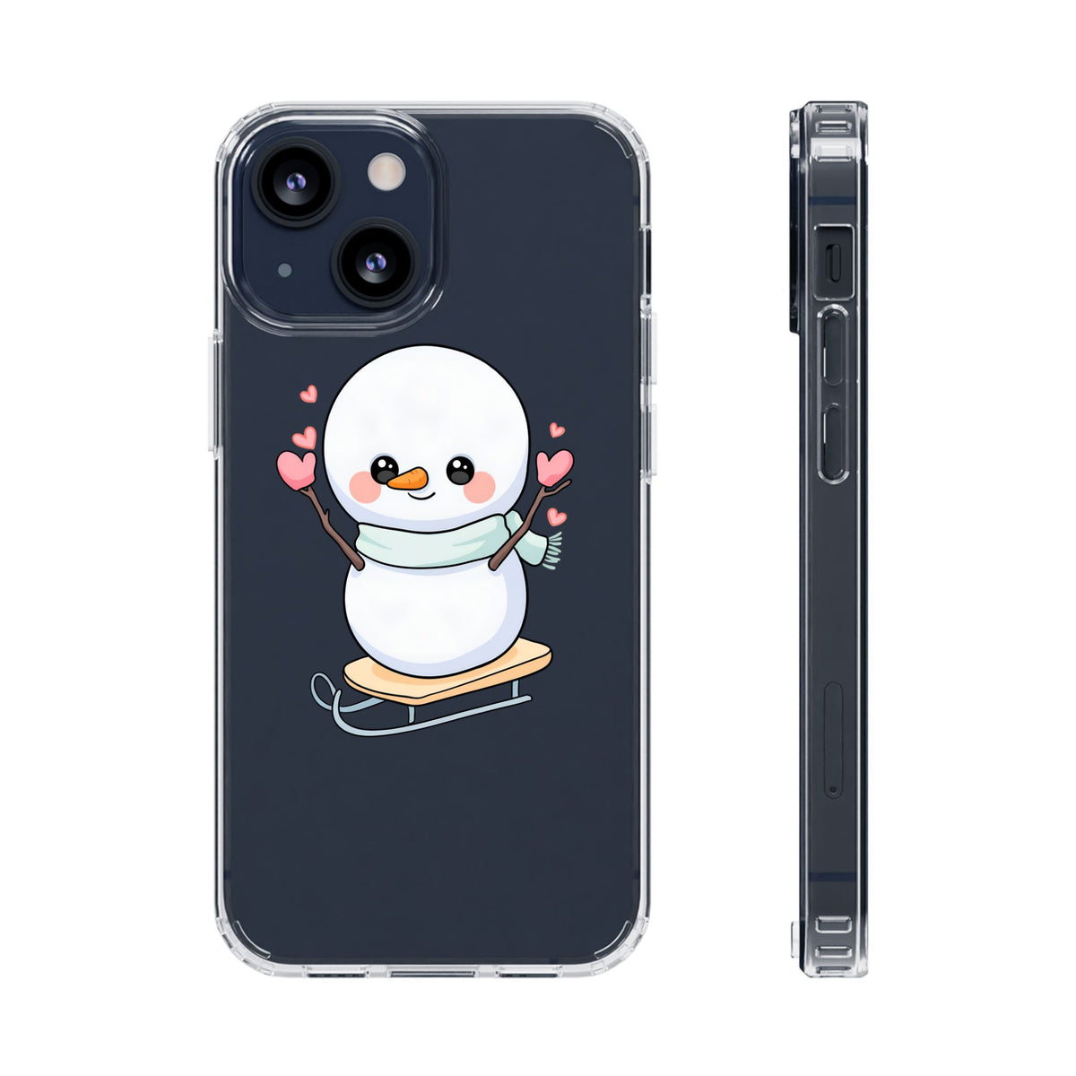Kawaii Snowman Phone Case, Cute Winter Cheer