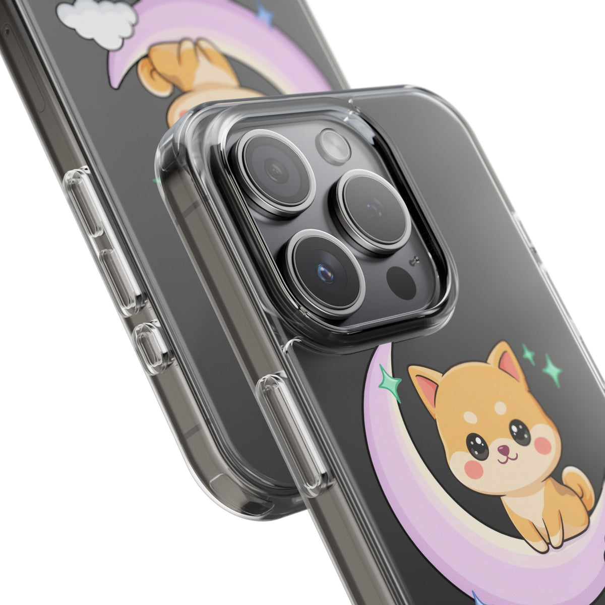 Kawaii Shiba Inu Phone Case – Crescent Moon Cutie