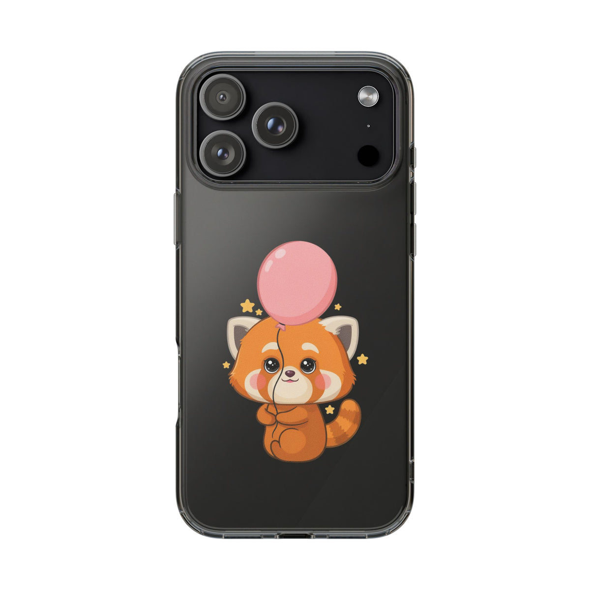 Kawaii Red Panda Clear Impact-Resistant Case with Balloon