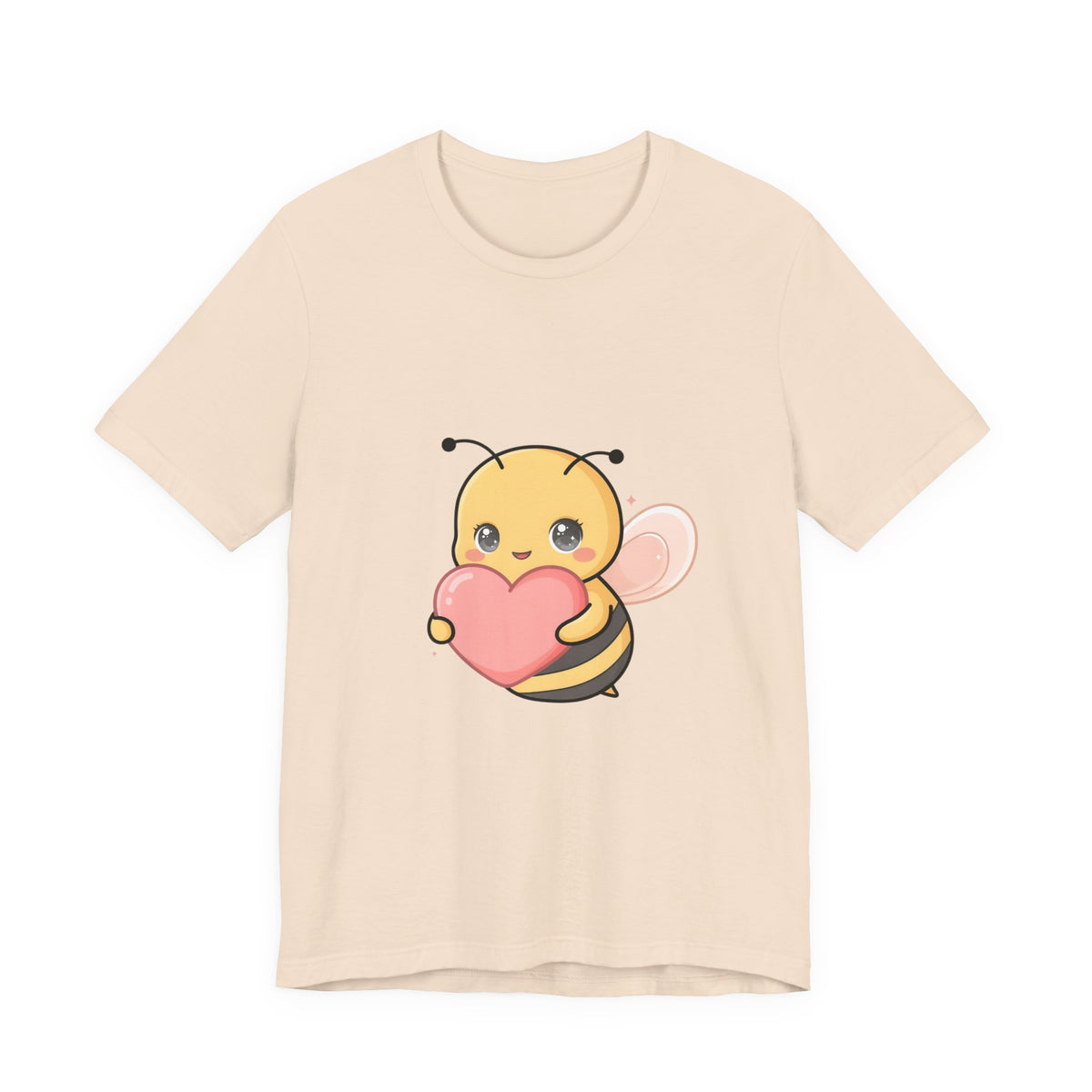 Kawaii Bee T-Shirt: Sweet Heart-Loving Unisex Tee