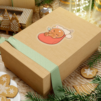 Sleeping Gingerbread Man Christmas Sticker