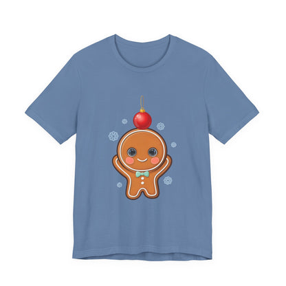 Kawaii Gingerbread Christmas Tee, Cute Holiday Unisex Shirt