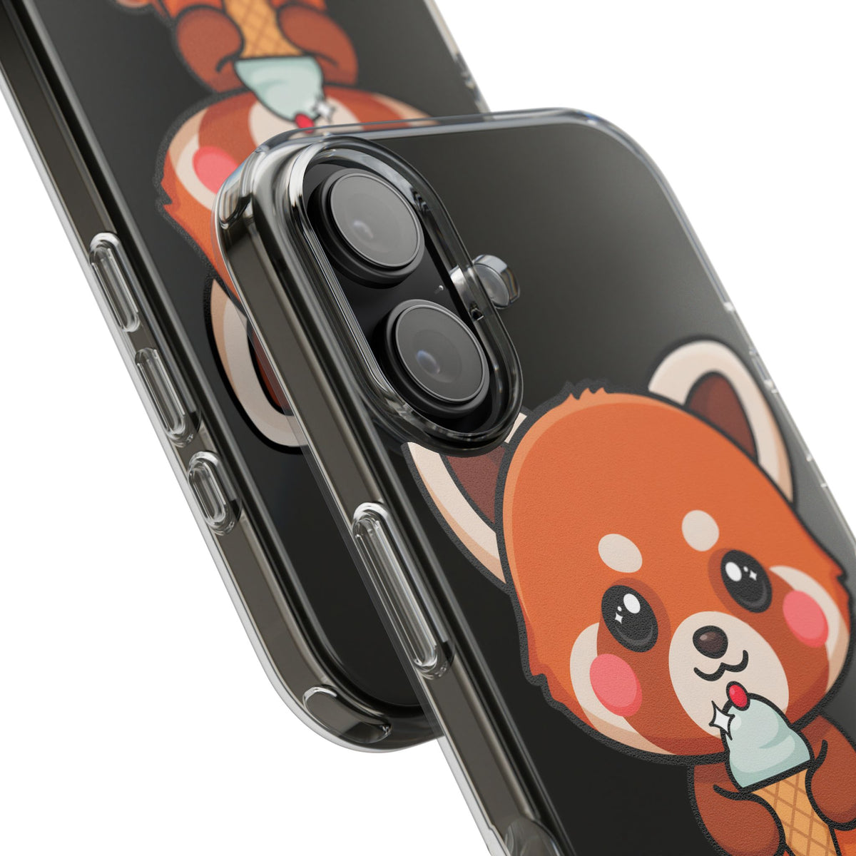 Kawaii Red Panda Phone Case with Ice Cream
