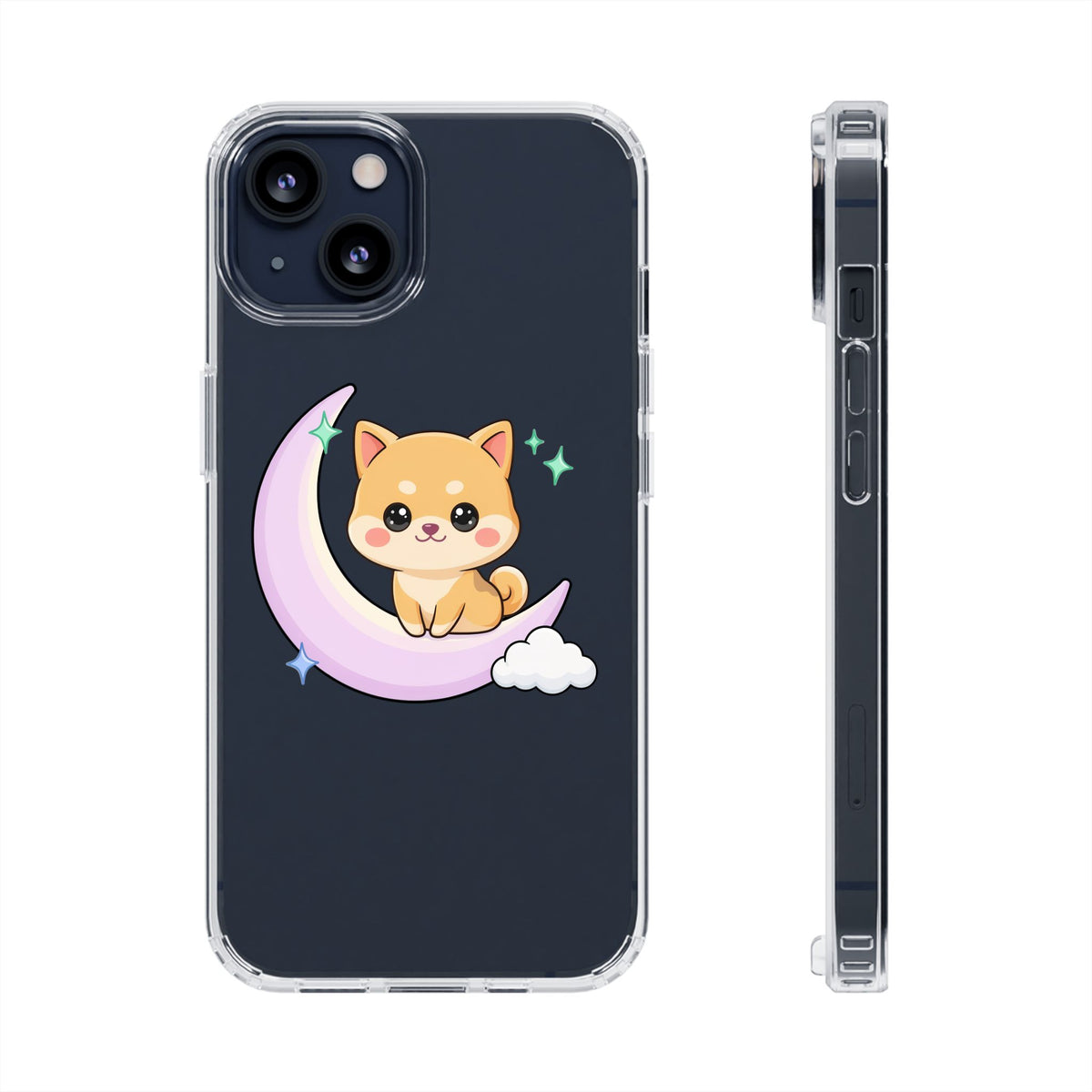 Kawaii Shiba Inu Phone Case – Crescent Moon Cutie