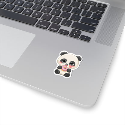 Kawaii Panda Sticker, Cute Donut Lover Vinyl Decal