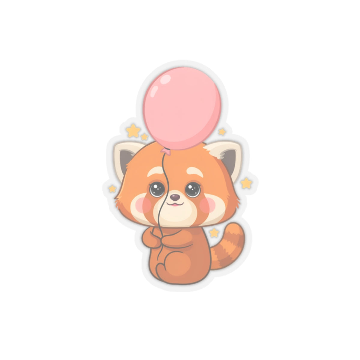 Kawaii Red Panda Sticker with Balloon | Chibi Animal