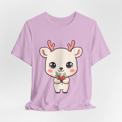 Kawaii Reindeer Christmas T-Shirt for Holiday Cheer