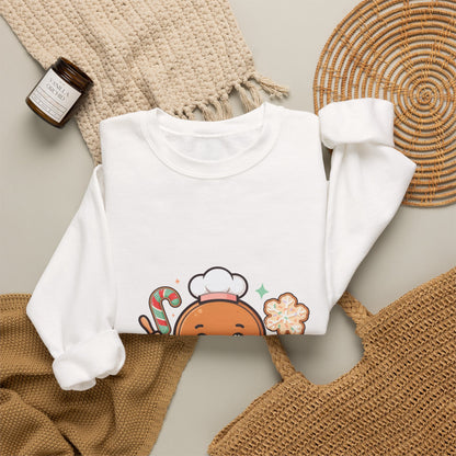 Kawaii Gingerbread Sweatshirt for Christmas Baking Fans