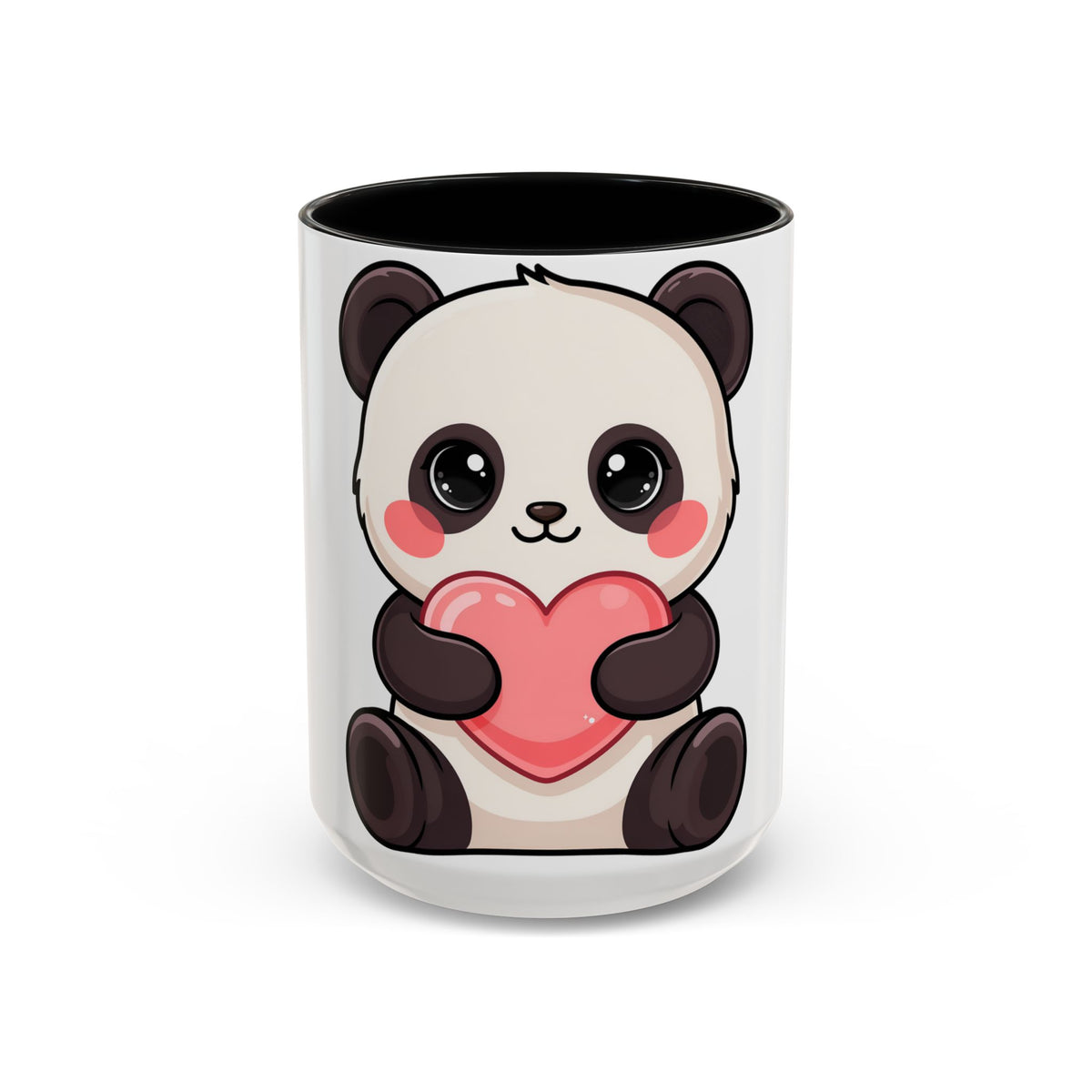 Kawaii Panda Heart Accent Coffee Mug