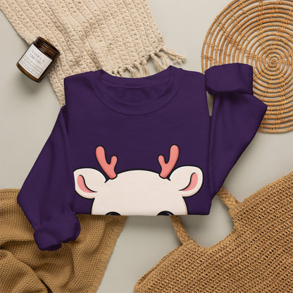 Kawaii Reindeer Sweatshirt, Cute Christmas Crewneck
