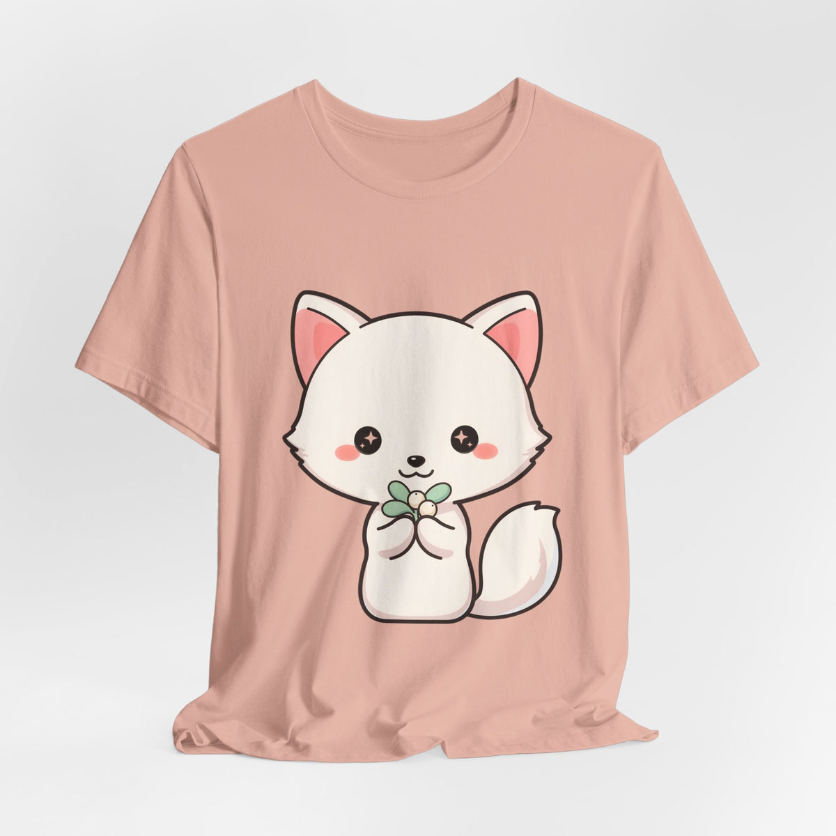 Christmas Fox T-Shirt, Cute Mistletoe Kawaii Tee