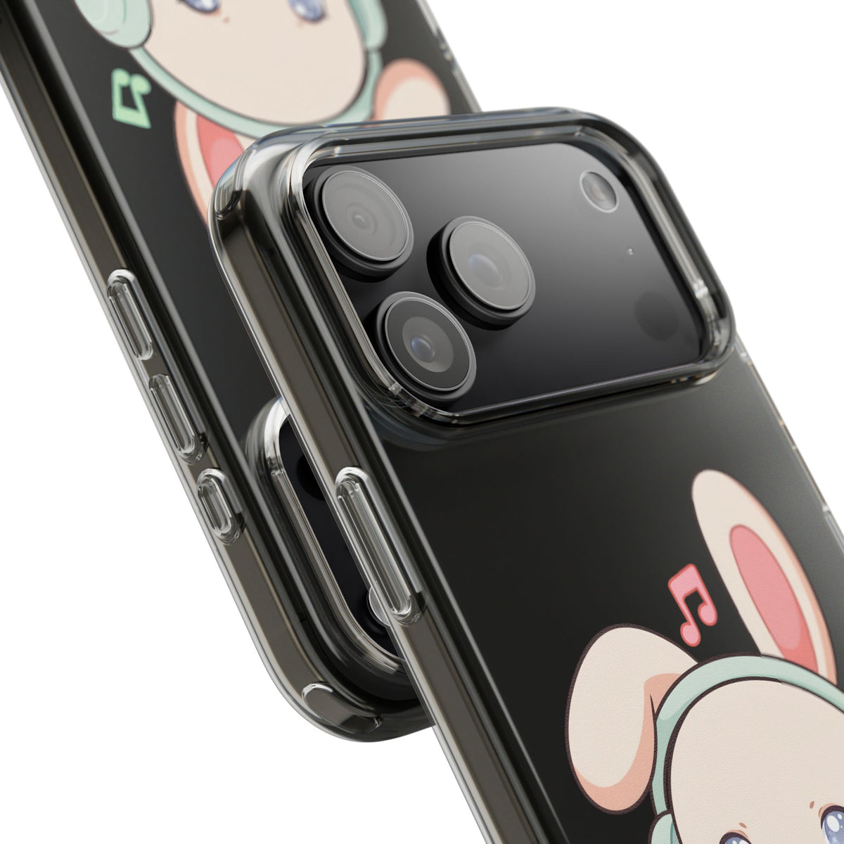 Kawaii Bunny Phone Case, Cute Music Lover Gift