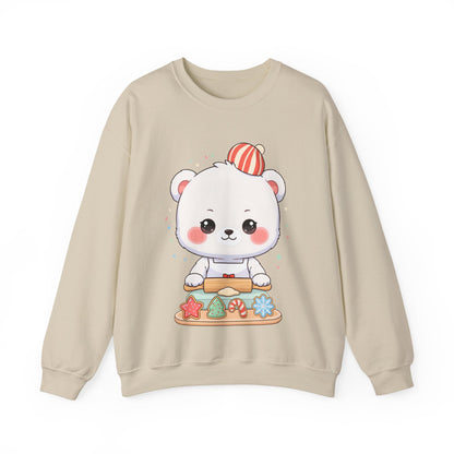 Christmas Cookie Bear Sweatshirt, Cute Holiday Baker Gift