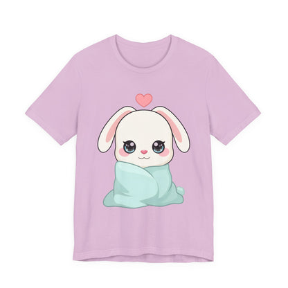 Cozy Bunny T-Shirt, Kawaii Blanket Bunny Tee
