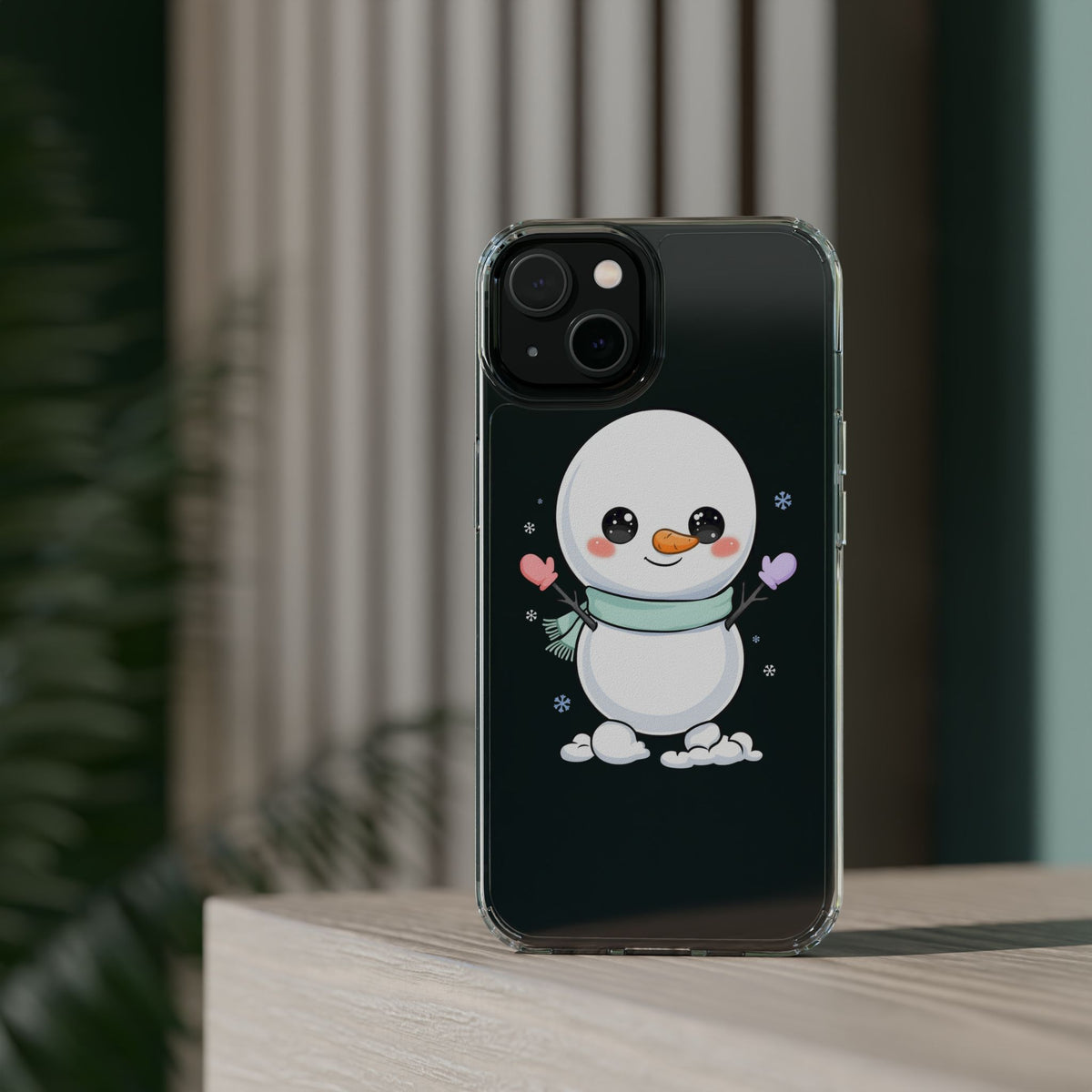 Kawaii Snowman Clear Impact-Resistant Case