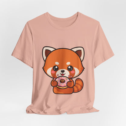 Red Panda Donut T-Shirt, Cute Kawaii Animal Tee