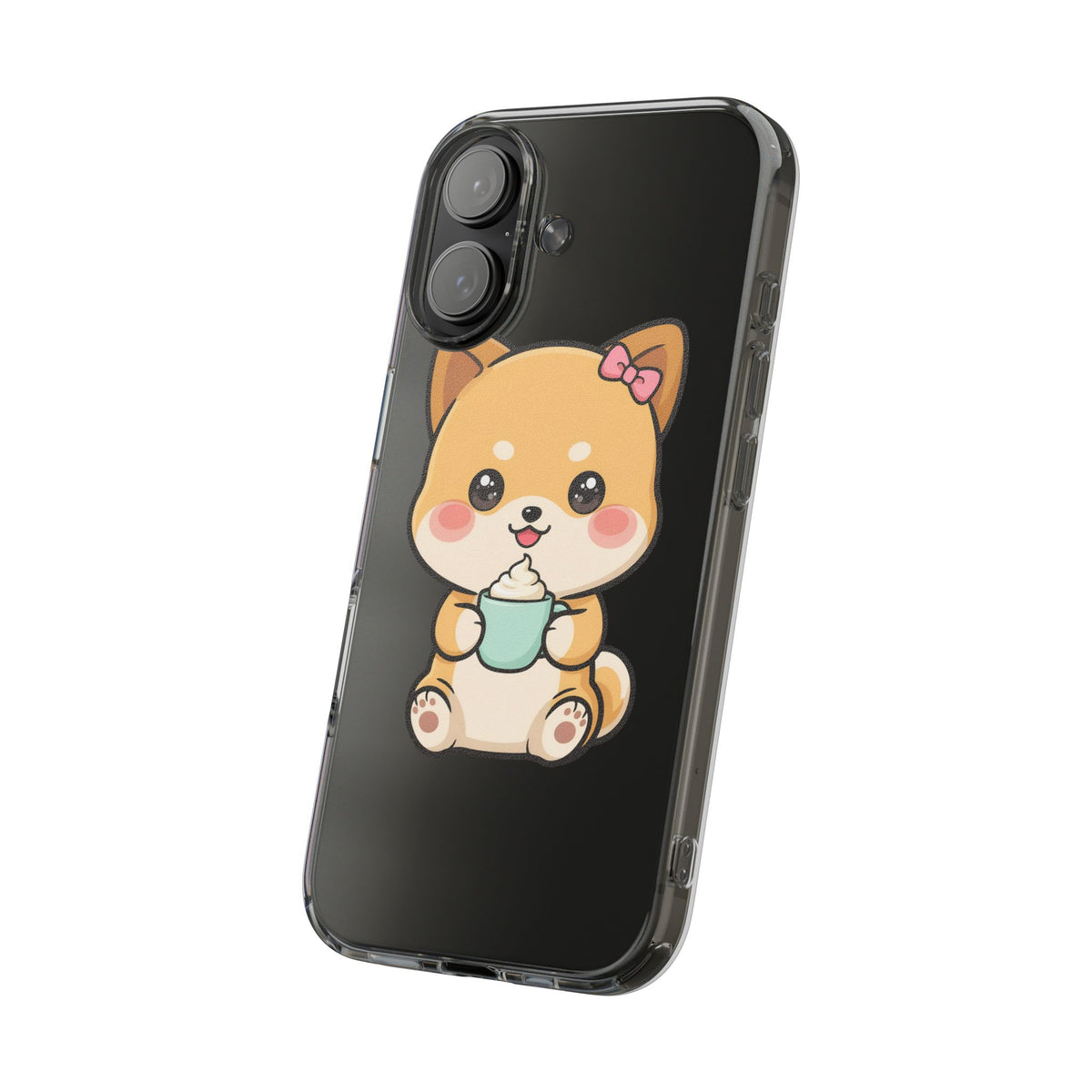 Kawaii Shiba Inu Phone Case with Latte
