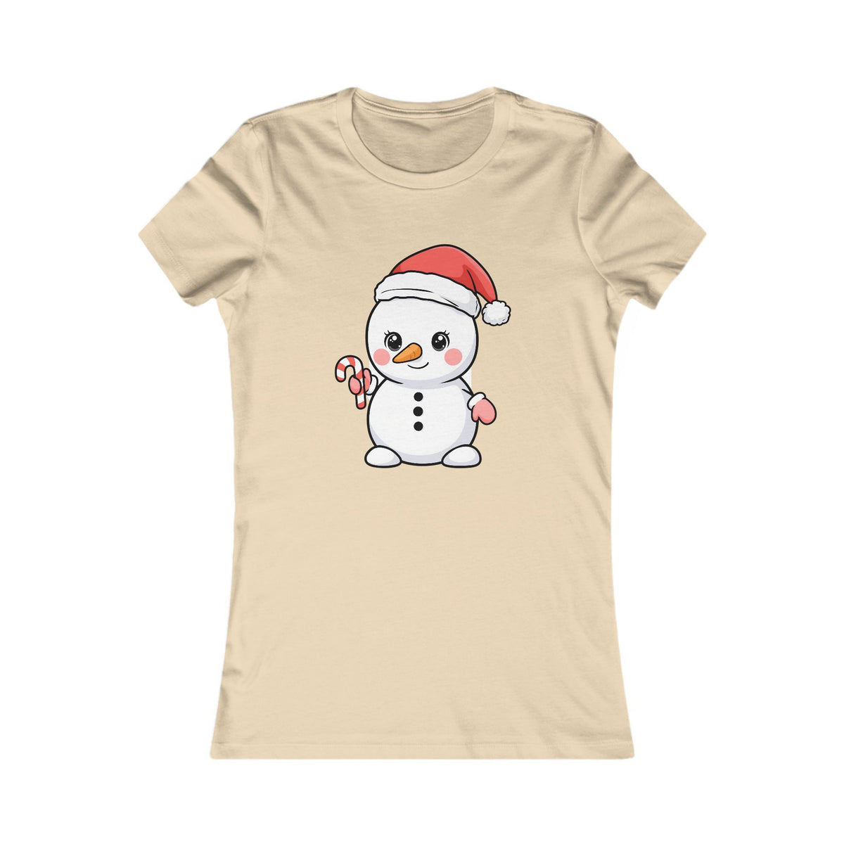 Kawaii Snowman Christmas Women's Tee for Holiday Cheer