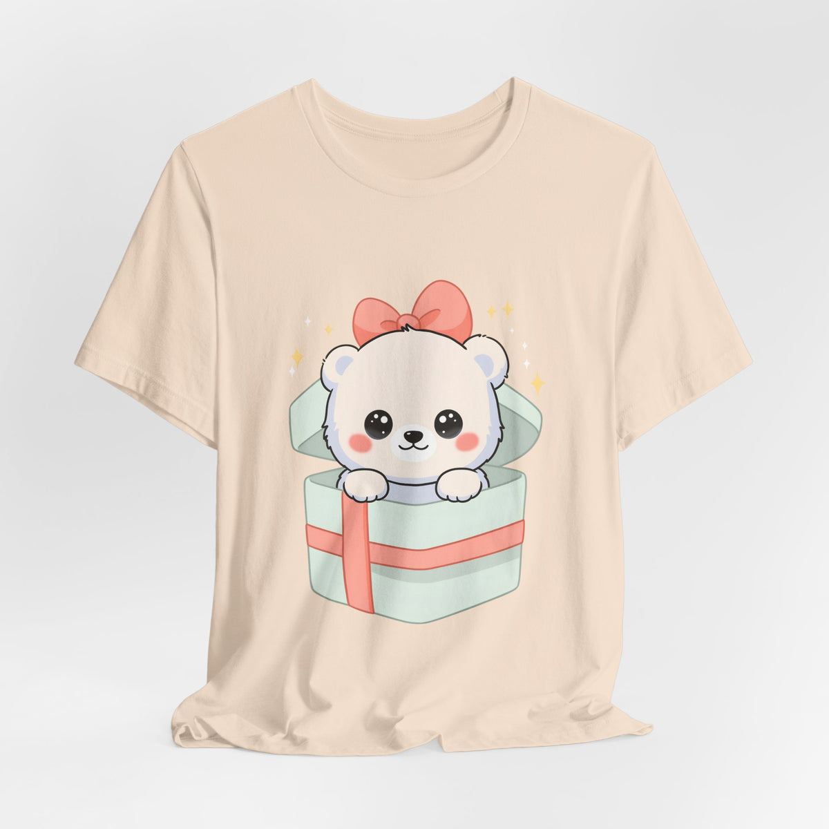 Kawaii Polar Bear Tee, Cute Gift Box Cub Unisex Shirt
