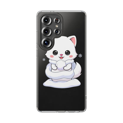 Kawaii Arctic Fox Phone Case, Cute Snow Day Gift