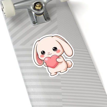 Kawaii Bunny Sticker with Heart for Cute Decor