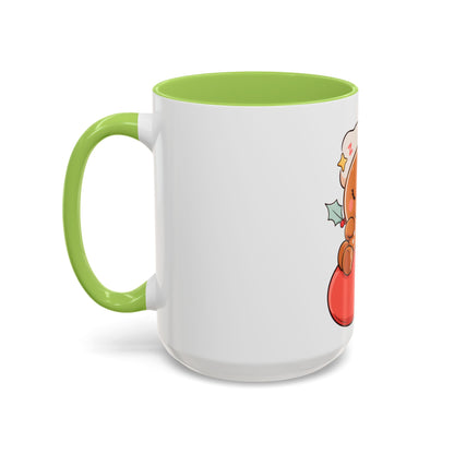 Christmas Gingerbread Mug: Sleepy Stocking Accent Coffee Mug