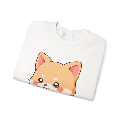 Reading Shiba Inu Sweatshirt, Cute Kawaii Book Lover Gift