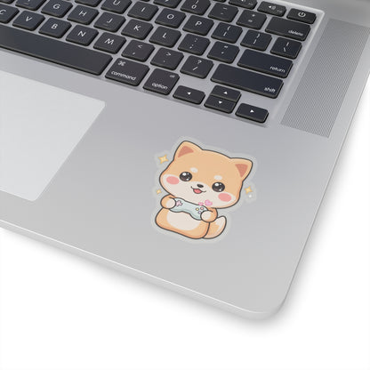 Kawaii Gamer Shiba Inu Kiss-Cut Sticker