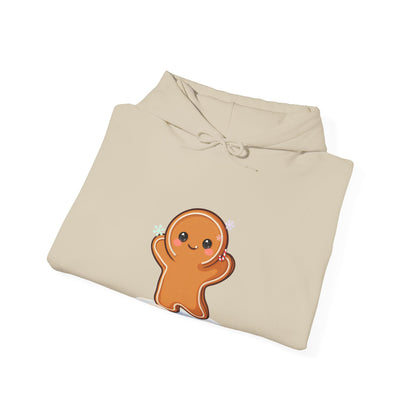 Kawaii Gingerbread Man Hoodie for Snowy Day Cheer