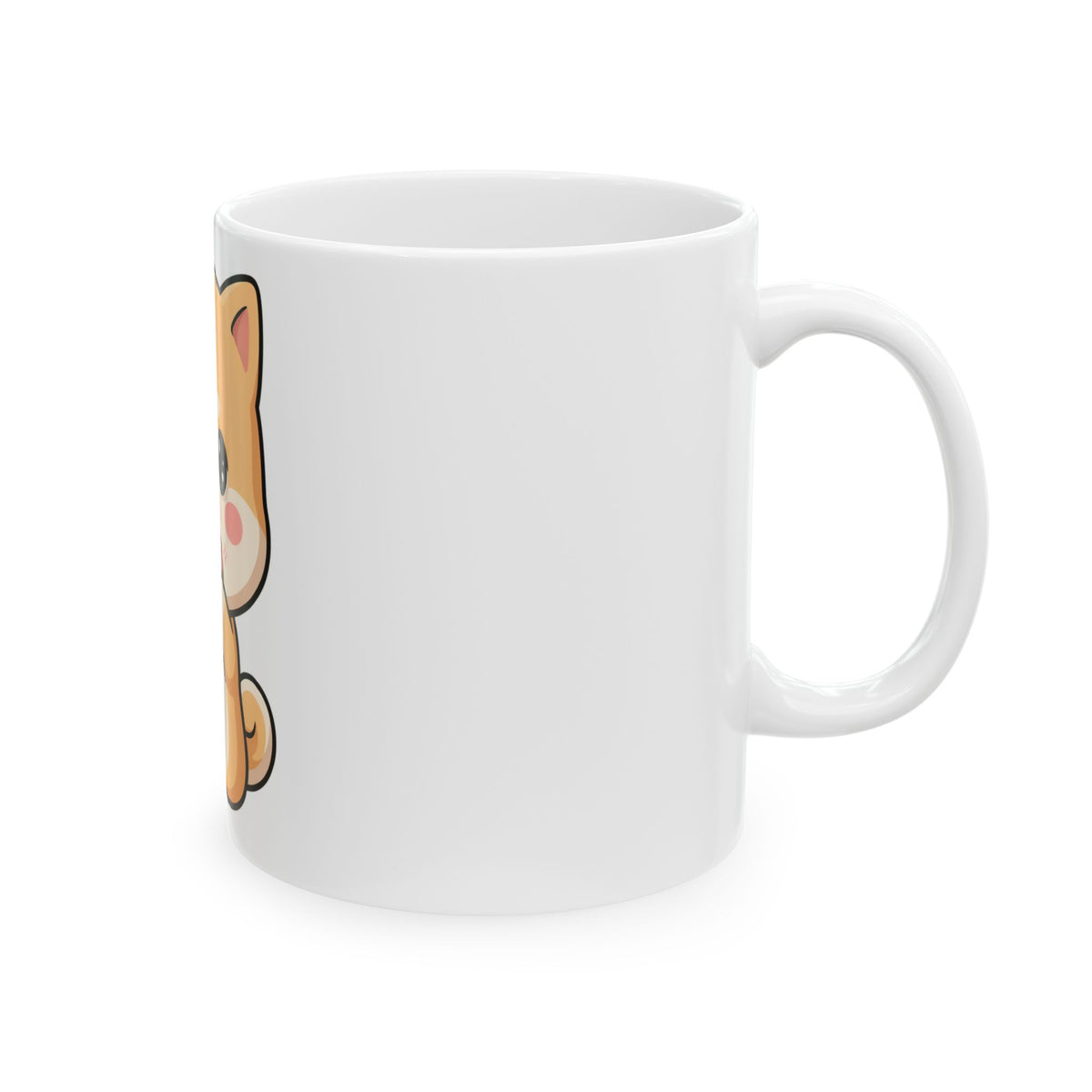 Kawaii Shiba Inu Donut Mug, Cute Dog Coffee Cup