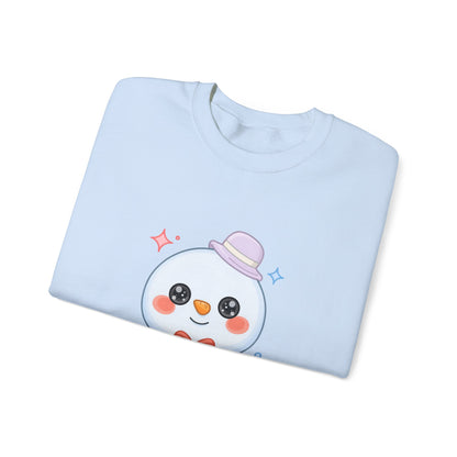 Kawaii Snowman Christmas Sweatshirt, Cute Holiday Gift