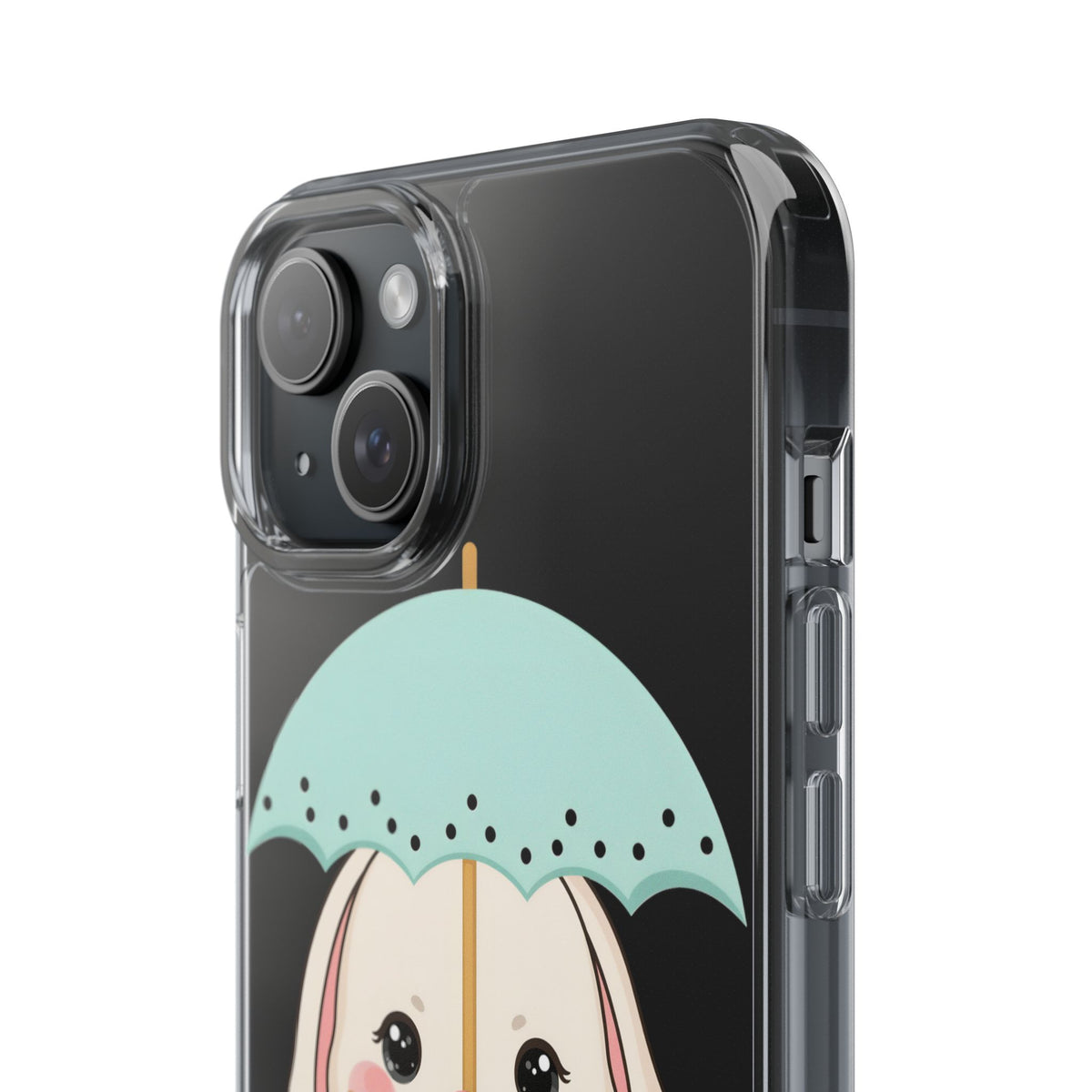 Kawaii Bunny Phone Case with Umbrella | Cute Clear Case