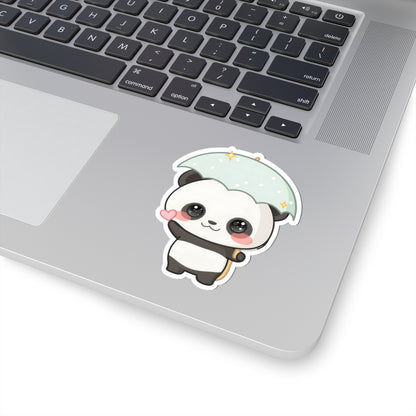 Kawaii Panda Umbrella Sticker for Cute Rainy Day Decor