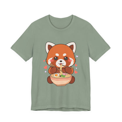 Kawaii Red Panda Ramen T-Shirt for Cozy Foodie Style