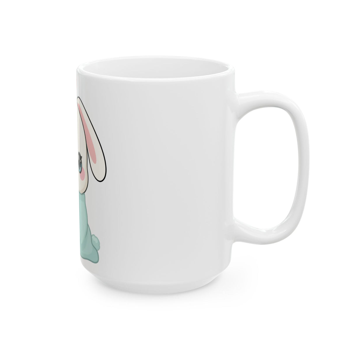 Kawaii Bunny Mug, Cozy Chibi Rabbit Ceramic Coffee Cup