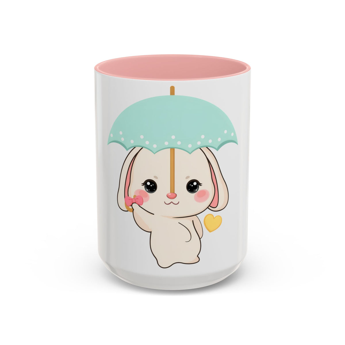 Kawaii Bunny Accent Coffee Mug for a Cheerful Desk