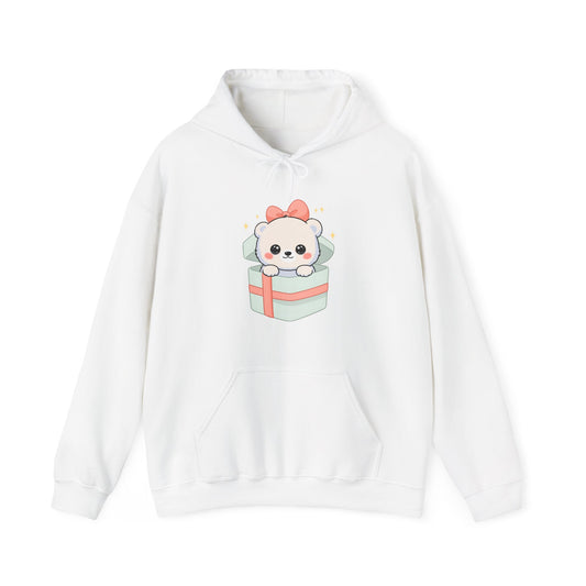 Kawaii Polar Bear Hoodie – Cute Gift Box Cub Sweatshirt